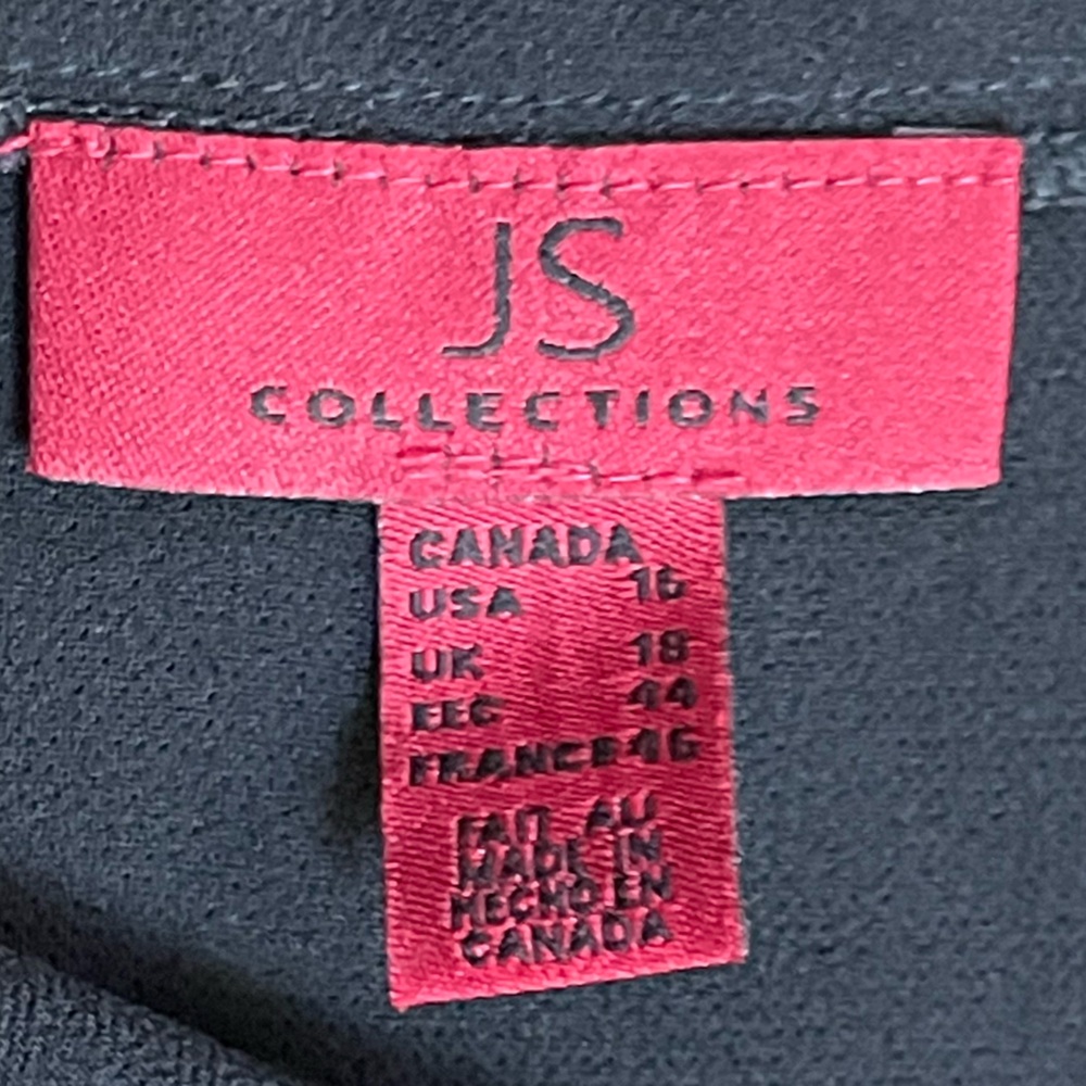 JS Collections Maxi Skirt Women 16 Black Formal Layered Chiffon Double Side Slit - Picture 10 of 16